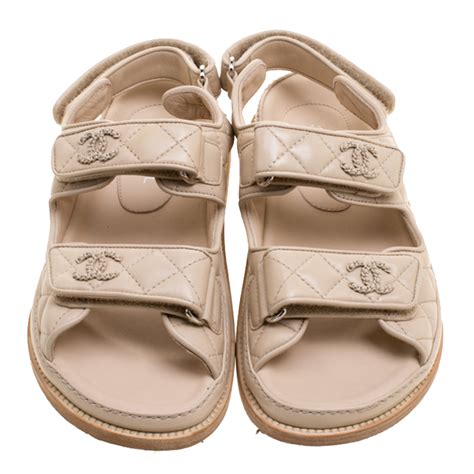 faux chanel sandals|Chanel velcro sandals.